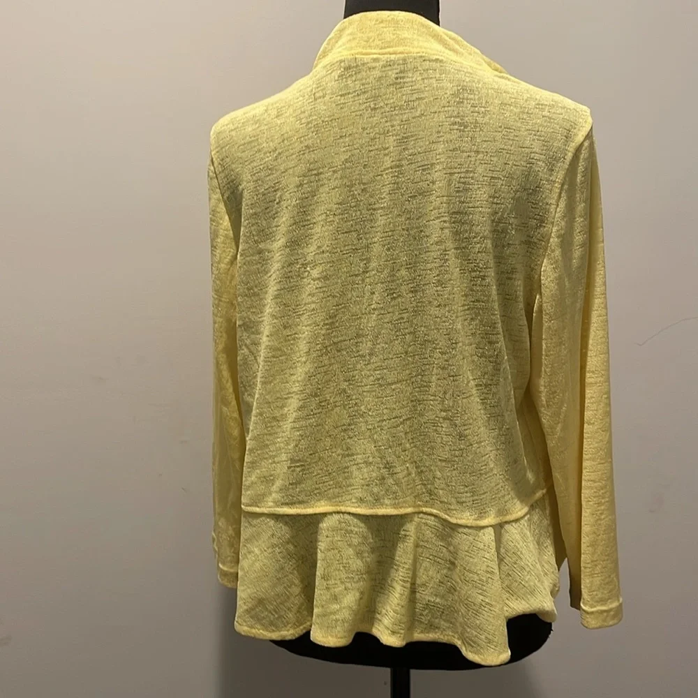 Glamour Shrug Sweater Size L Yellow Summer Knit - Picture 3 of 8